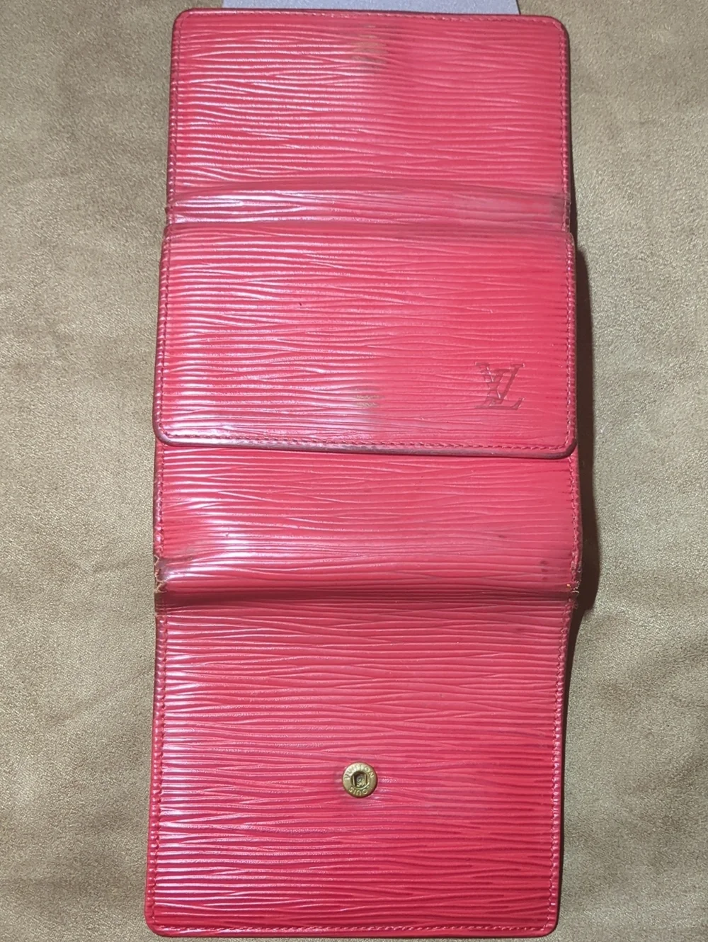 Louis Vuitton Red Epi Leather Compact Wallet